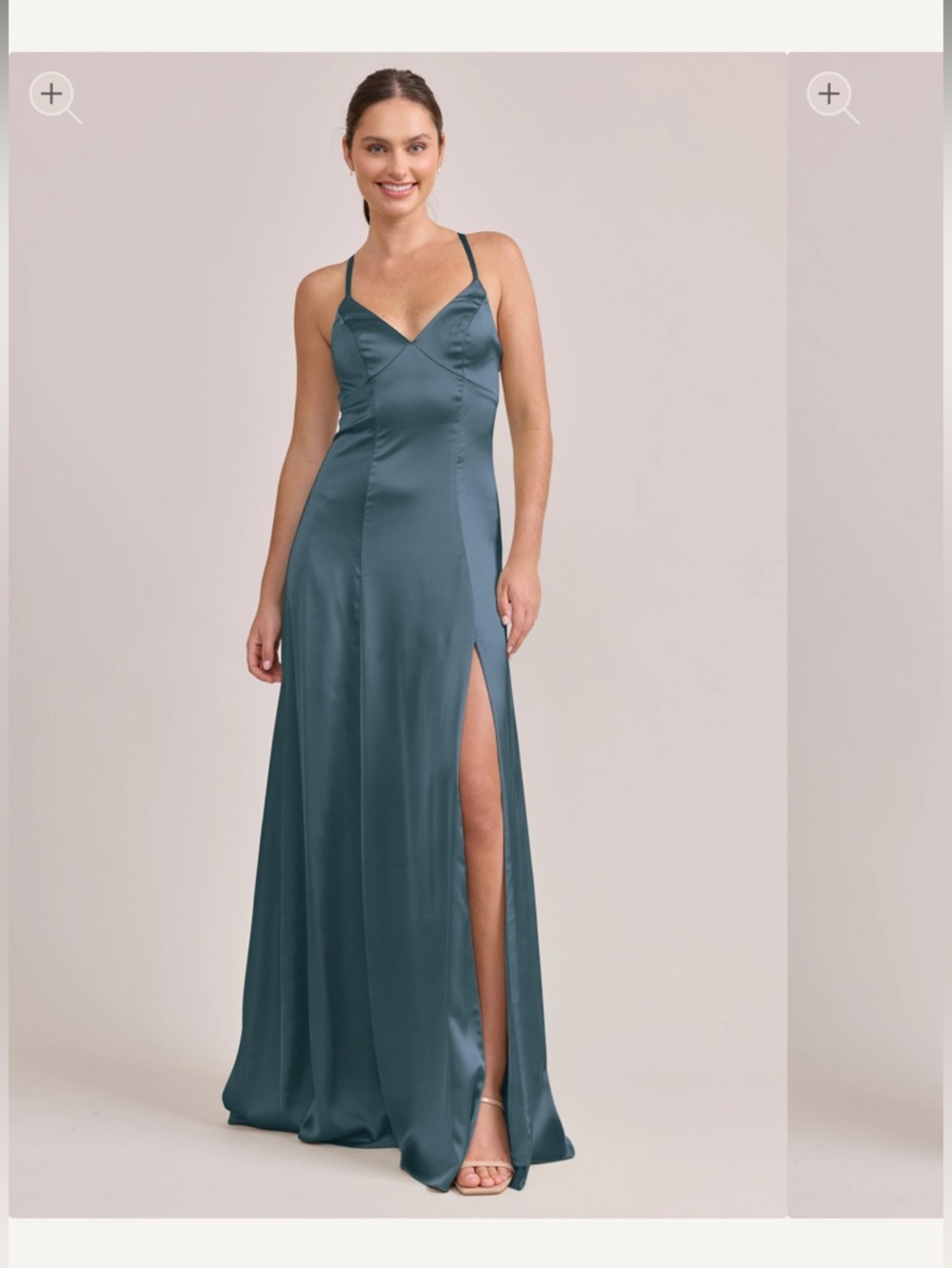 Revelry Karsyn Satin Bridesmaid Dress (color Eucalyptus) (size 6)